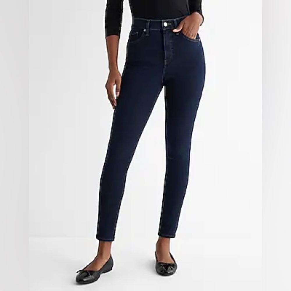 Express Black Skinny Jeans High-Waisted Stretch